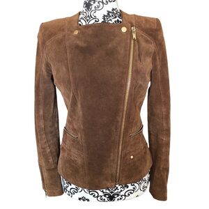 MANGO Leather Brown Jacket
